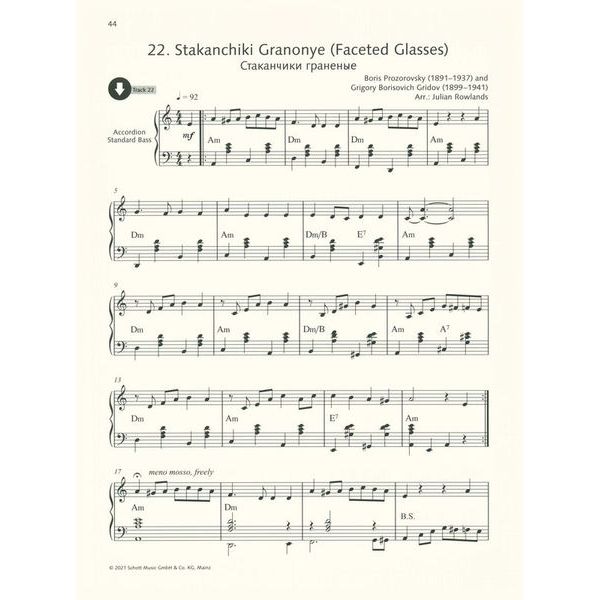 Schott Russian Folk Tunes Accordion