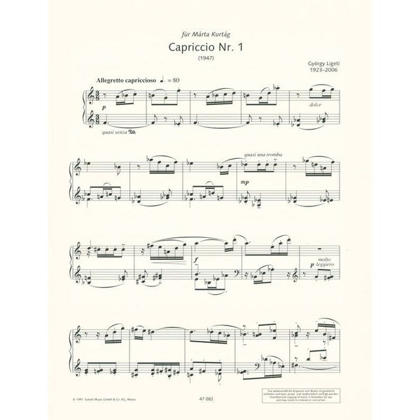 Schott Ligeti Capriccio Nr.1