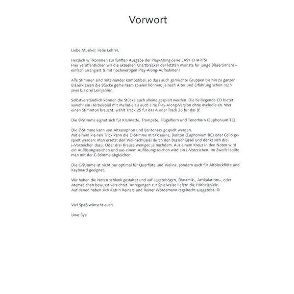 Music Factory Easy Charts Play-Along 5