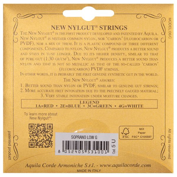 Aquila Soprano Low-G Regular Nylgut