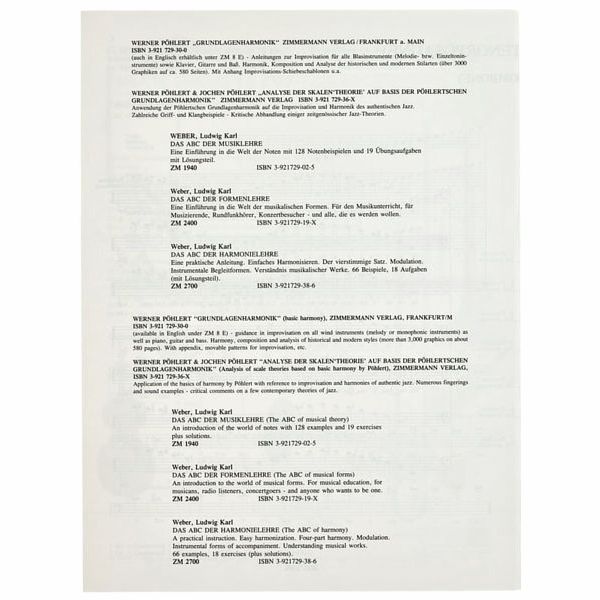 Zimmermann Verlag Grifftabelle Posaune