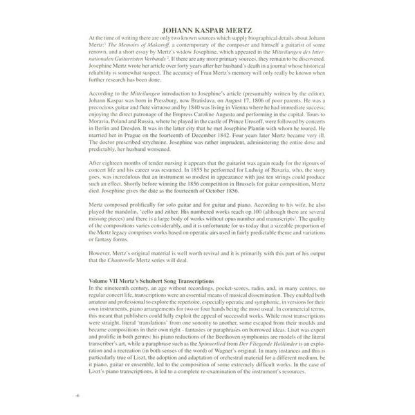 Edition Chanterelle Six Schubert Songs Guitar