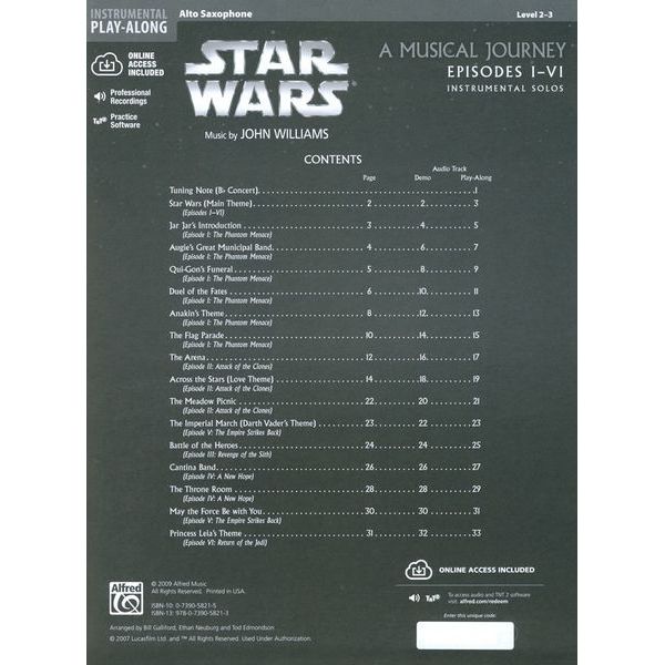 Alfred Music Publishing Star Wars Journey I-VI A-Sax