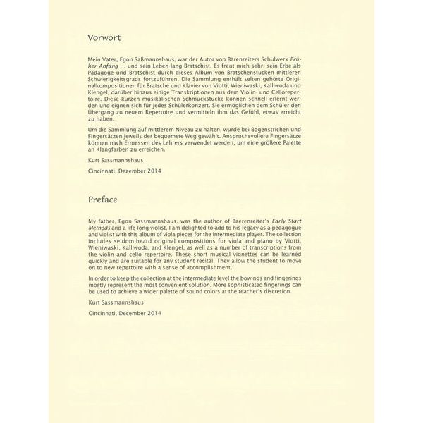 Brenreiter Konzertstücke for Bratsche