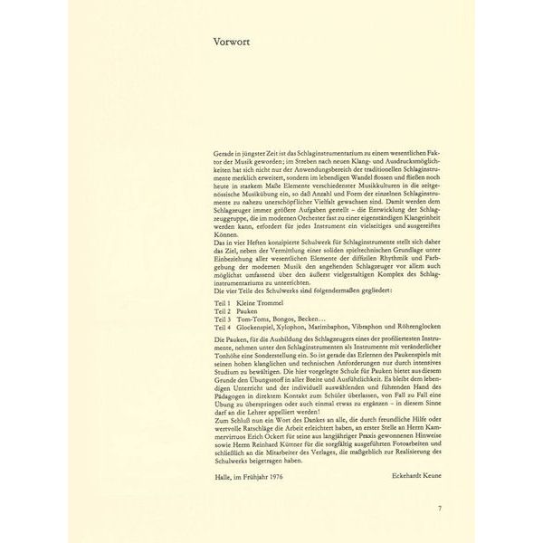 Deutscher Verlag für Musik Schlaginstrumente Pauken