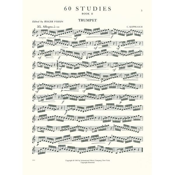International Music Company Kopprasch 60 Studies 2 Trumpet