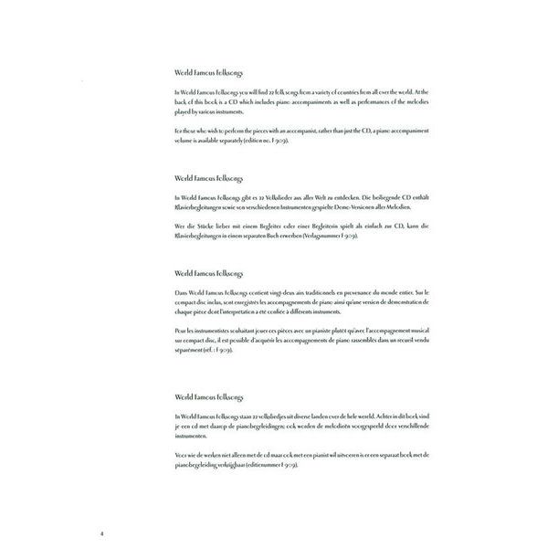 Fentone Music World Famous Folksongs Trumpet