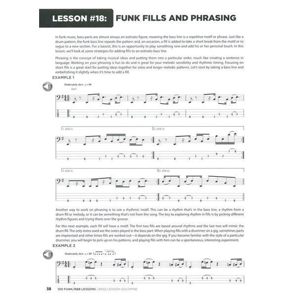 Hal Leonard 100 Funk/R&B Lessons Bass
