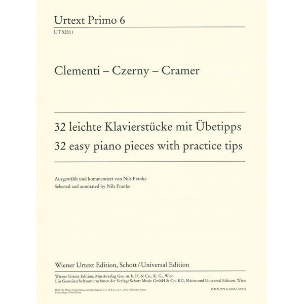 Wiener Urtext Edition Clementi �Czerny �Cramer