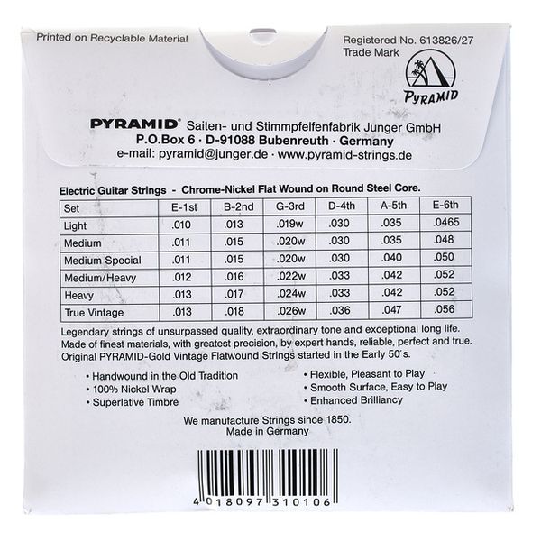 Pyramid Gold Flatwound 010-0465
