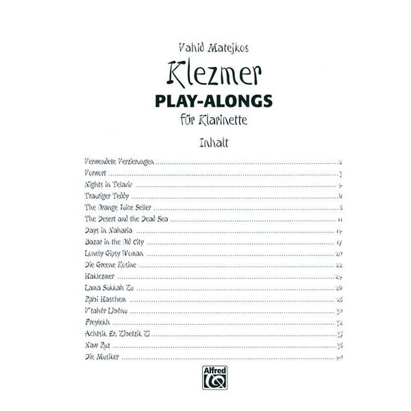 Alfred Music Publishing Klezmer Play-Alongs Clarinet
