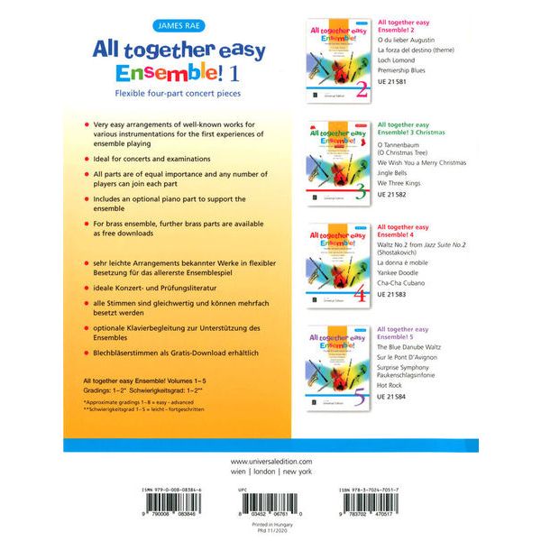 Universal Edition  All Together Easy Ensemble 1