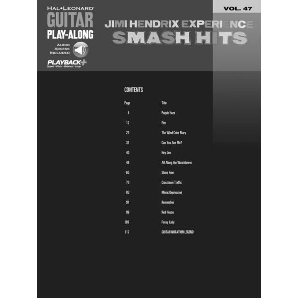 Hal Leonard Guitar Play-Along Jimi Hendrix