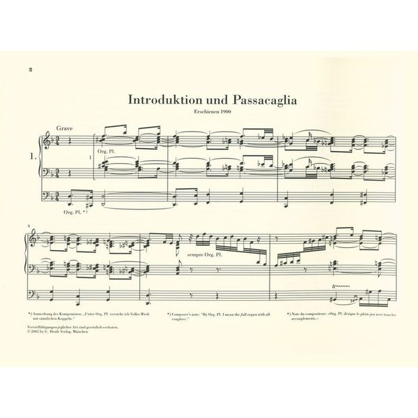 Henle Verlag Reger Orgelwerke ohne Opuszahl