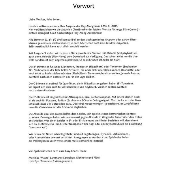 Music Factory Easy Charts Play-Along 11