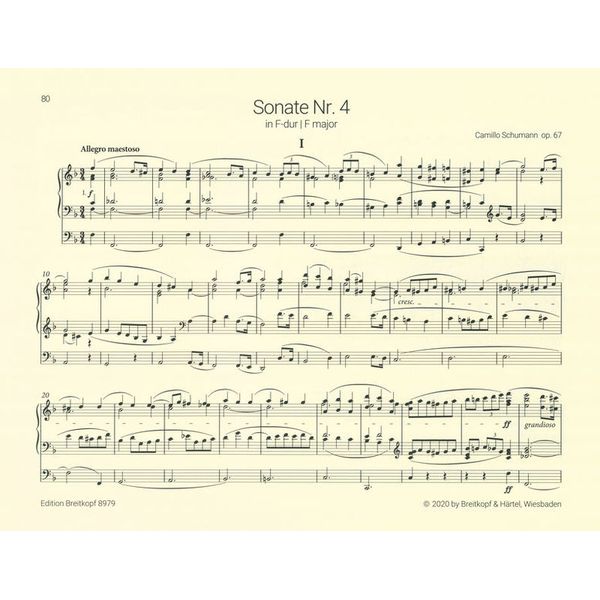 Breitkopf & Hrtel Camillo Schumann Orgelsonaten