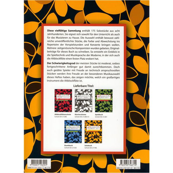 Schott Altblockflöten-Solobuch