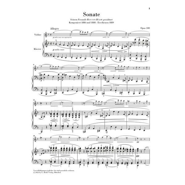 Henle Verlag Brahms Violinsonate d-moll