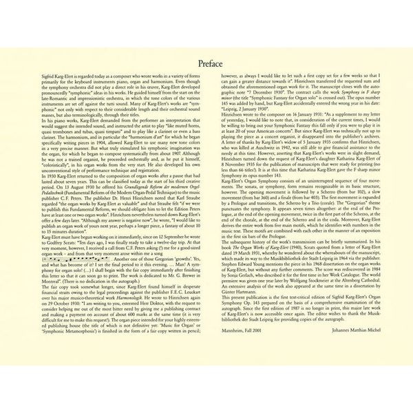 Breitkopf & Hrtel Karg-Elert Sinfonie for Orgel