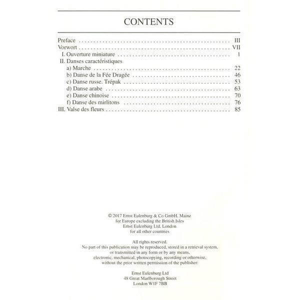 Edition Eulenburg Tschaikowsky Der Nussknacker