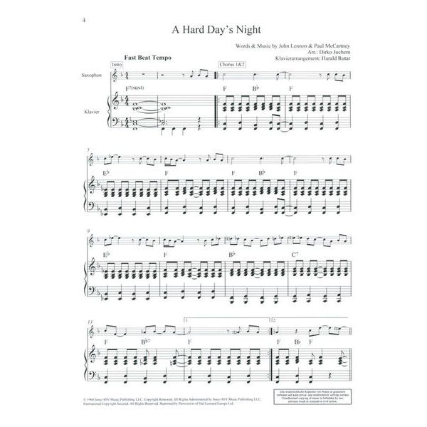 Schott Beatles Classics T-Sax