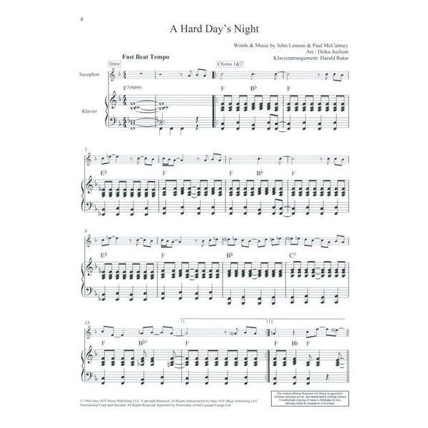 Schott Beatles Classics A-Sax