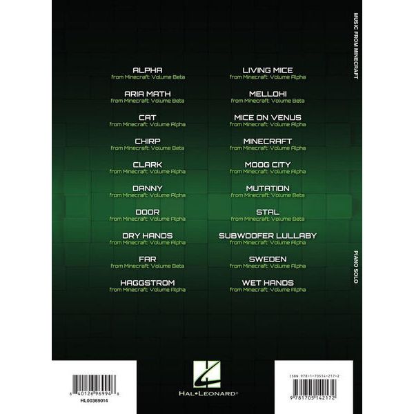 Hal Leonard Music From Minecraft Piano