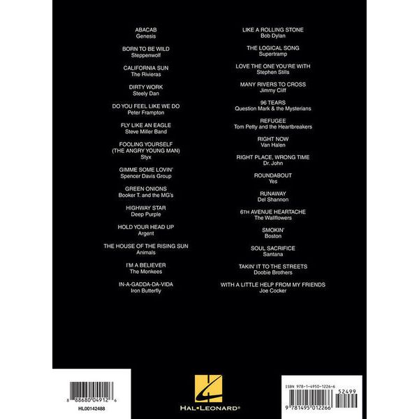 Hal Leonard Rock Keyboard / Organ Hits