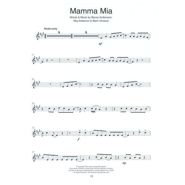 Wise Publications ABBA Gold für Alto Saxophone