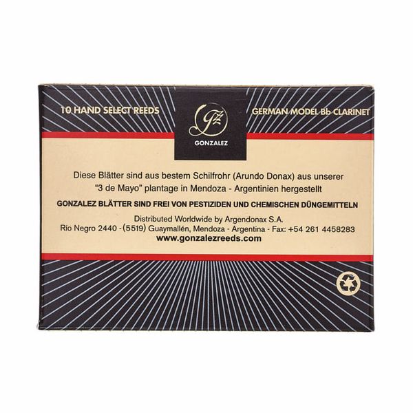 Gonzalez Clarinet Reed German 3.0