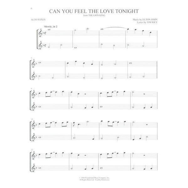 Hal Leonard Disney Songs For Two Alto Sax