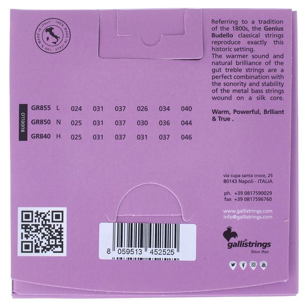 Galli Strings GR840 Genius Budello Guitar