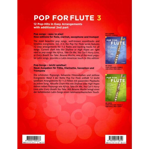 Schott Pop For Flute 3