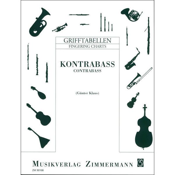 Zimmermann Verlag Grifftabelle Kontrabass