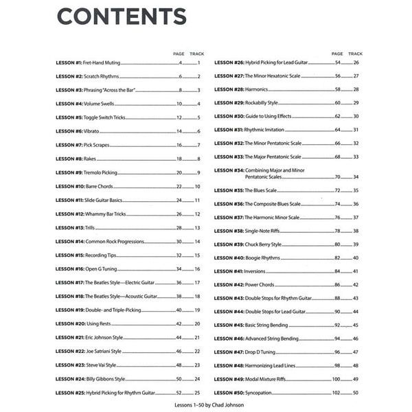 Hal Leonard 100 Rock Lessons Guitar