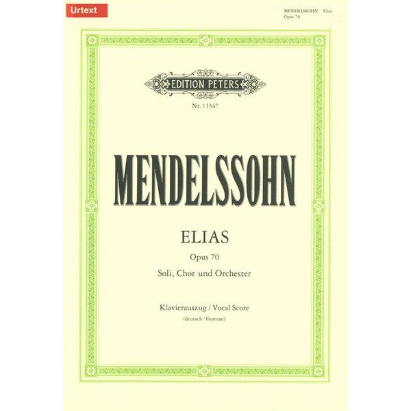 Edition Peters Mendelssohn Elias op.70