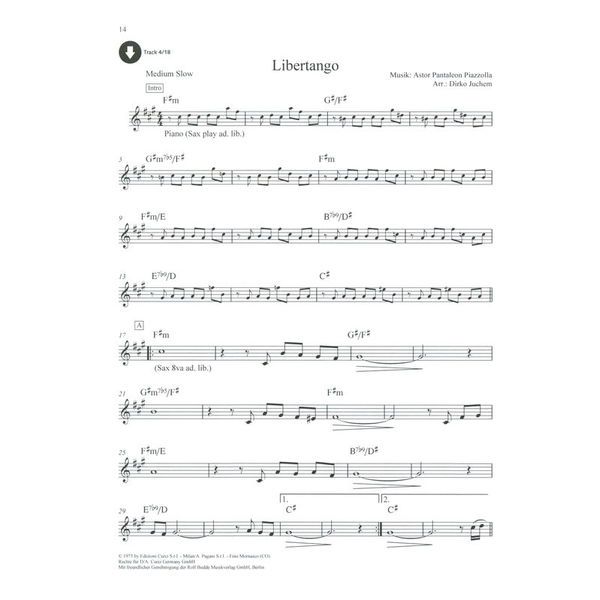 Schott Latin Standards Alto Sax