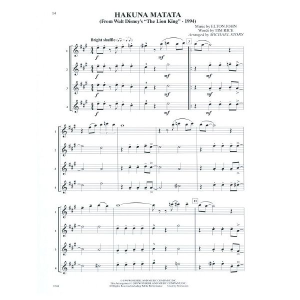 Alfred Music Publishing Movie Quartets for All A-Sax