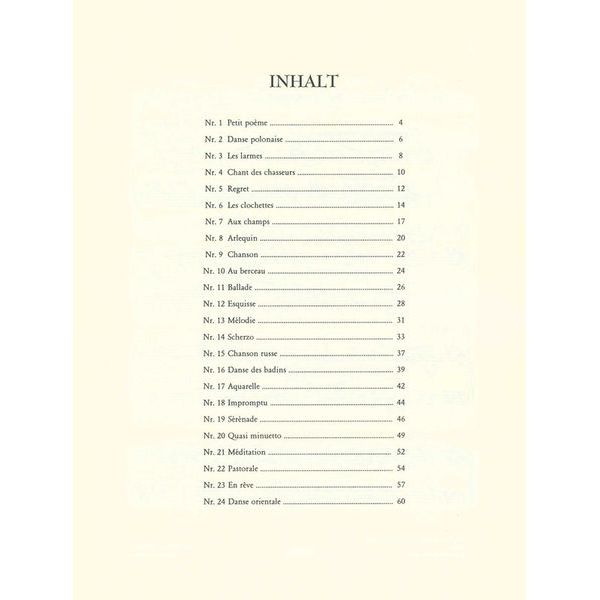 Robert Forberg Musikverlag Glière Pieces Characteristique