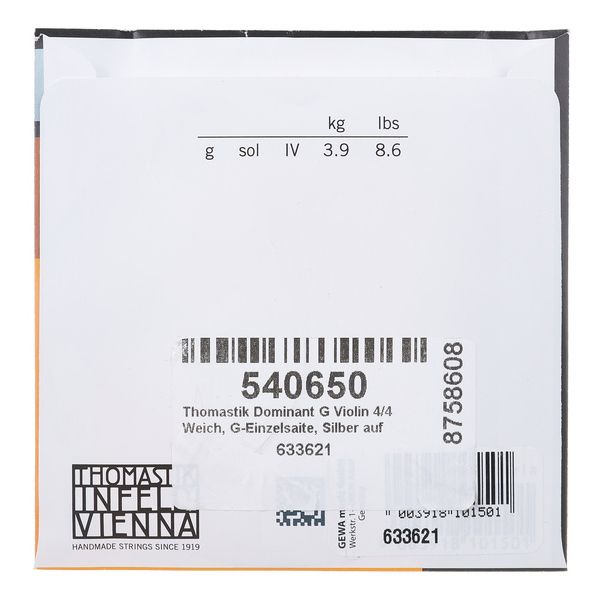 Thomastik Dominant G Violin 4/4 Light
