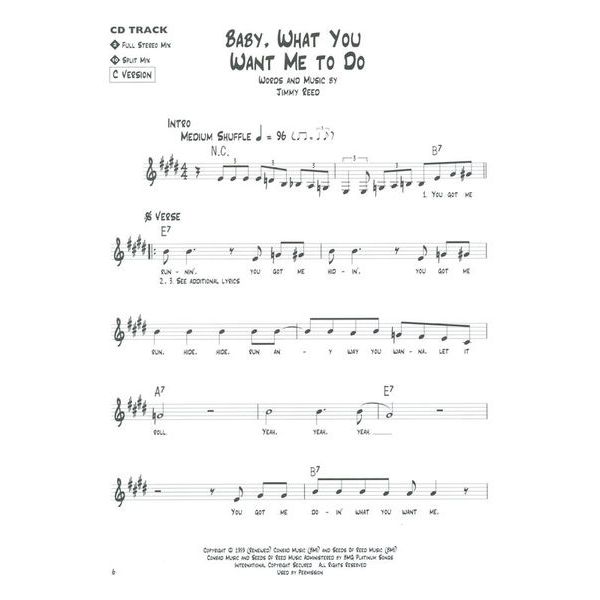 Hal Leonard Blues Play-Along Jimmy Reed