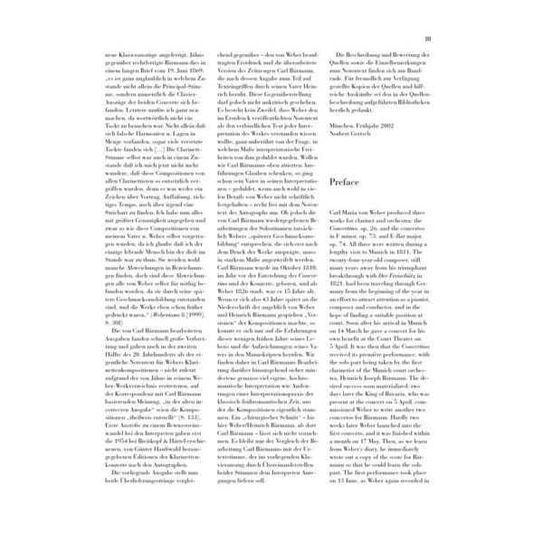 Henle Verlag Weber Clarinet Concerto No.1