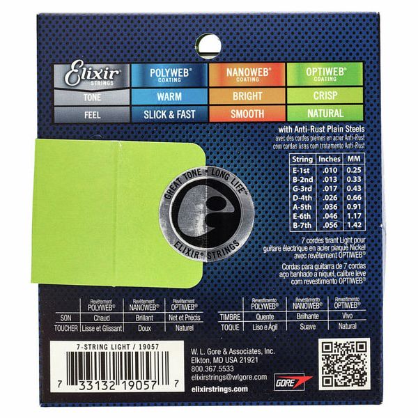 Elixir Optiweb 19057 7-String Light