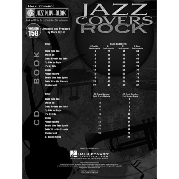 Hal Leonard Jazz Play-Along Jazz Covers