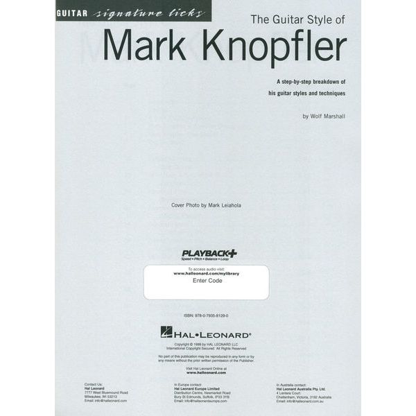 Hal Leonard Mark Knopfler Signature Licks