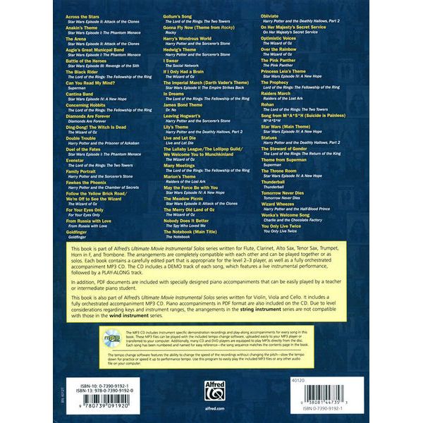 Alfred Music Publishing Ultimate Movie Solos Horn