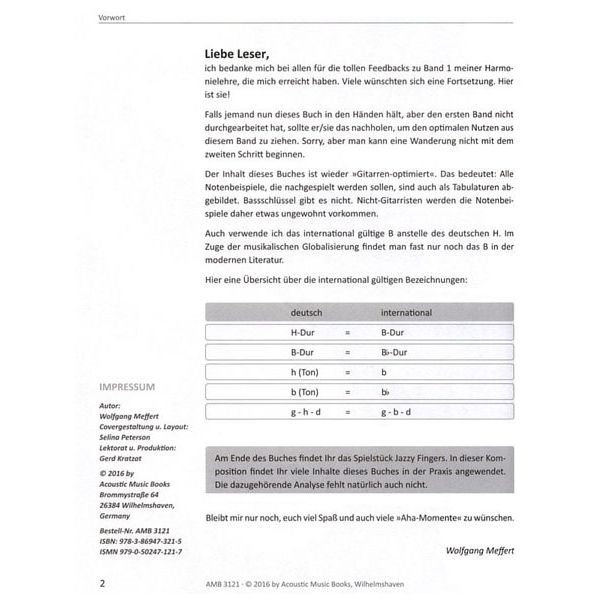 Acoustic Music Books Harmonielehre verstehen 2