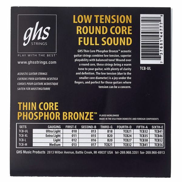 GHS TCB-L Phosphor Bronze Light