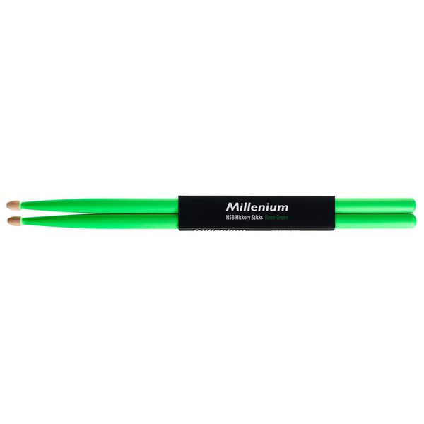 Millenium H5B Hickory Sticks Neon Green