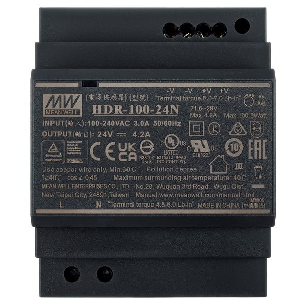 MeanWell HDR-100-24N Power Supply 4,2A